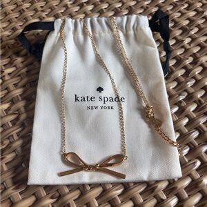 Kate Spade gold bow pendant necklace